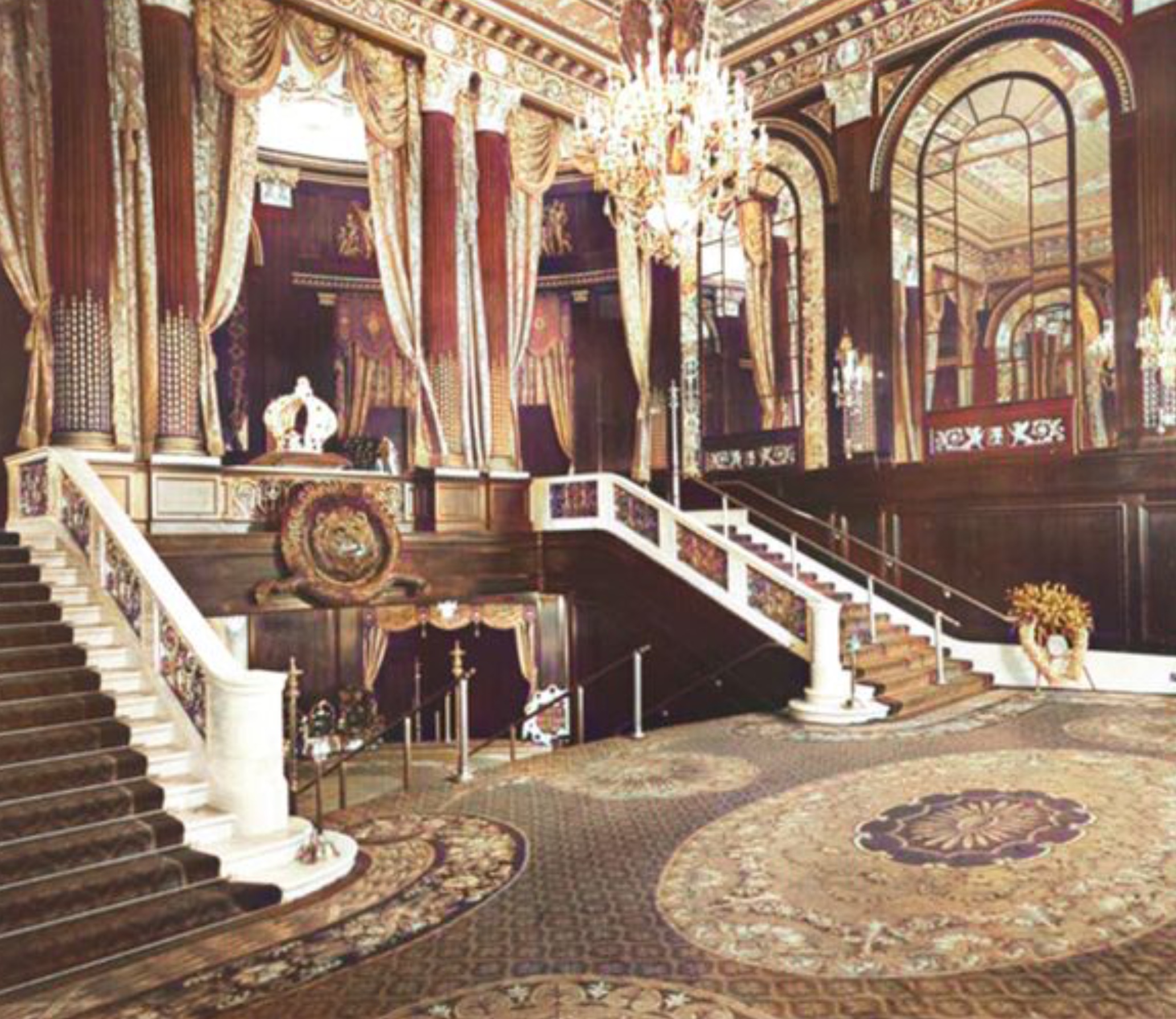 The foyer of the Empire, Leicester Square (colourised)